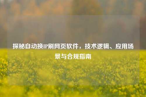 探秘自动换IP刷网页软件，技术逻辑、应用场景与合规指南