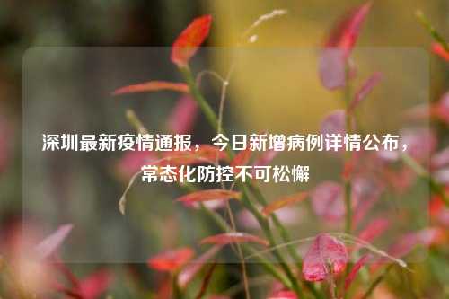 深圳最新疫情通报，今日新增病例详情公布，常态化防控不可松懈
