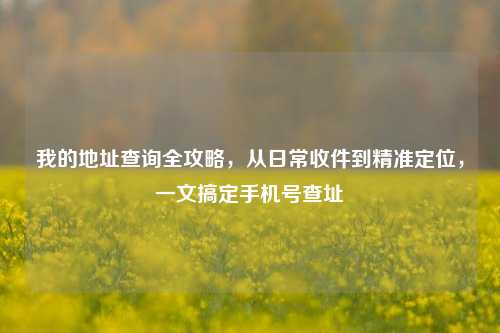 我的地址查询全攻略，从日常收件到精准定位，一文搞定手机号查址