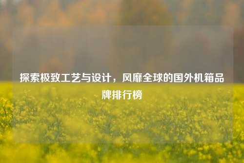 探索极致工艺与设计，风靡全球的国外机箱品牌排行榜