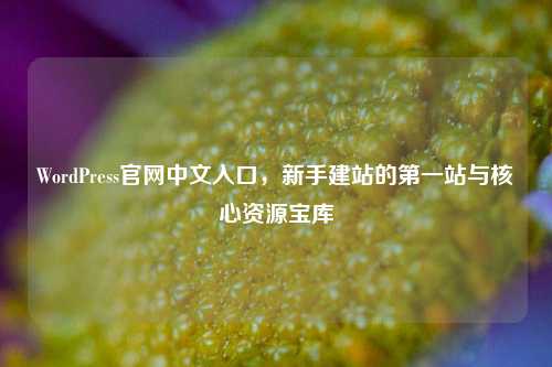 WordPress官网中文入口,新手建站的第一站与核心资源宝库
