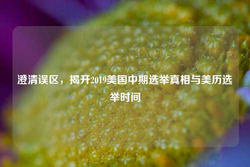 澄清误区，揭开2019美国中期选举真相与美历选举时间