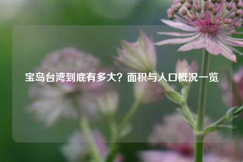 宝岛台湾到底有多大?面积与人口概况一览