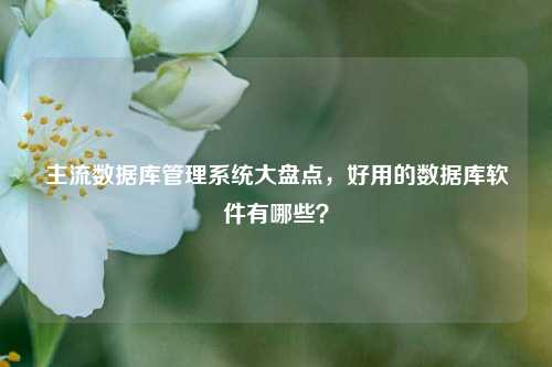 主流数据库管理系统大盘点,好用的数据库软件有哪些?