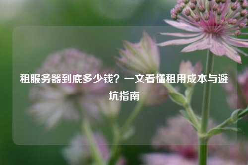 租服务器到底多少钱?一文看懂租用成本与避坑指南