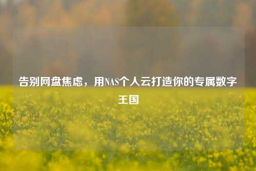 告别网盘焦虑，用NAS个人云打造你的专属数字王国