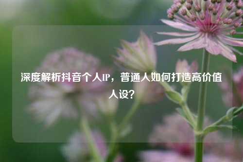 深度解析抖音个人IP，普通人如何打造高价值人设？