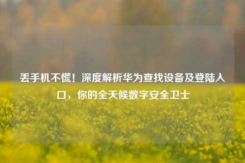 丢手机不慌！深度解析华为查找设备及登陆入口，你的全天候数字安全卫士