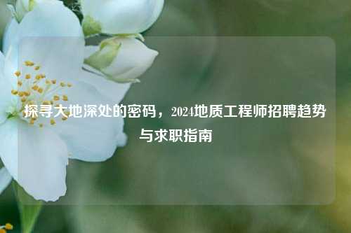 探寻大地深处的密码，2024地质工程师招聘趋势与求职指南