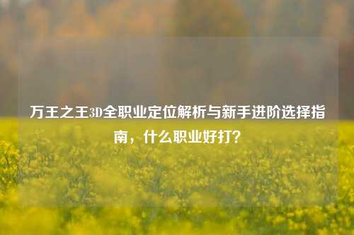 万王之王3D全职业定位解析与新手进阶选择指南，什么职业好打？