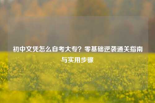 初中文凭怎么自考大专？零基础逆袭通关指南与实用步骤