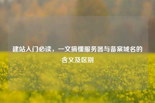 建站入门必读，一文搞懂服务器与备案域名的含义及区别