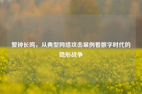 警钟长鸣，从典型网络攻击案例看数字时代的隐形战争