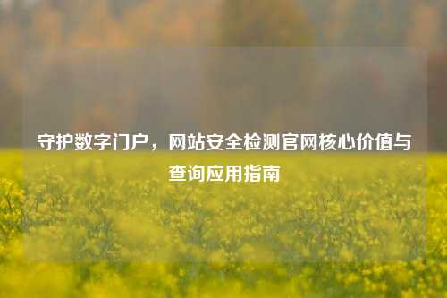 守护数字门户，网站安全检测官网核心价值与查询应用指南