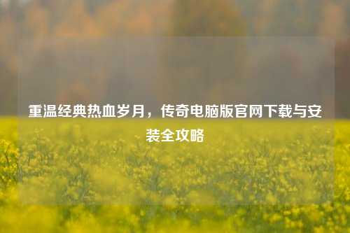 重温经典热血岁月，传奇电脑版官网下载与安装全攻略