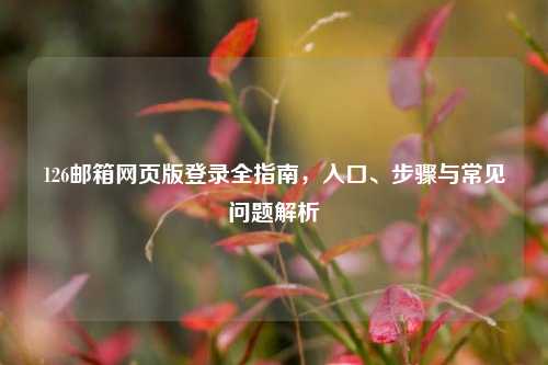 126邮箱网页版登录全指南，入口、步骤与常见问题解析