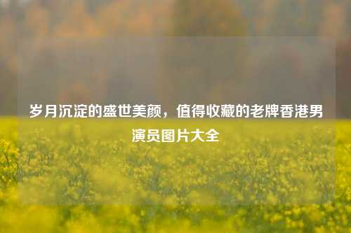 岁月沉淀的盛世美颜，值得收藏的老牌香港男演员图片大全