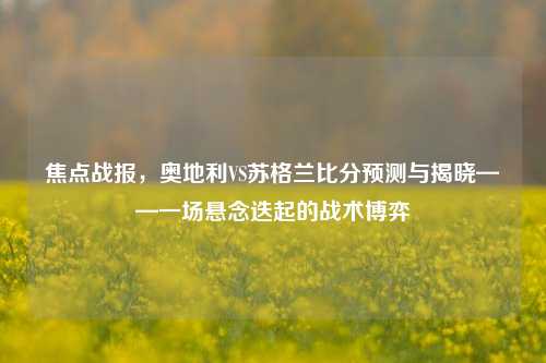 焦点战报，奥地利VS苏格兰比分预测与揭晓——一场悬念迭起的战术博弈
