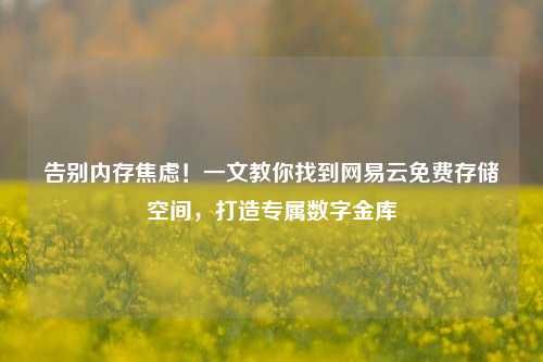 告别内存焦虑！一文教你找到网易云免费存储空间，打造专属数字金库