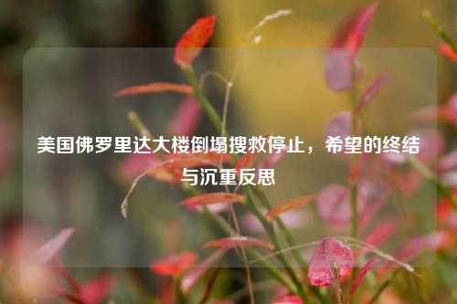 美国佛罗里达大楼倒塌搜救停止，希望的终结与沉重反思