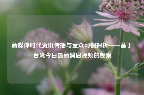 新媒体时代资讯传播与受众习惯探析——基于台湾今日最新消息视频的观察