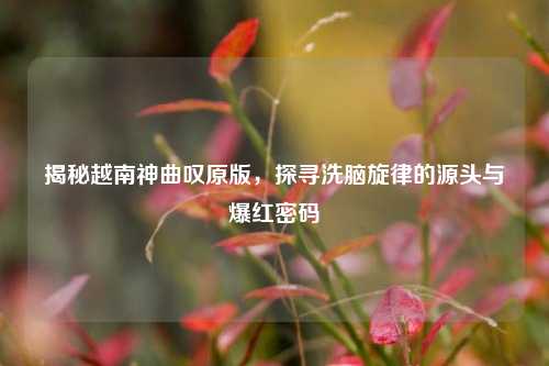 揭秘越南神曲叹原版，探寻洗脑旋律的源头与爆红密码