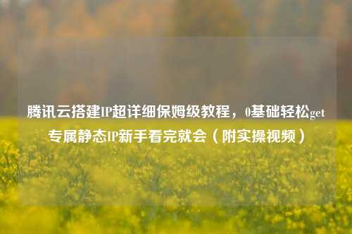 腾讯云搭建IP超详细保姆级教程，0基础轻松get专属静态IP新手看完就会（附实操视频）