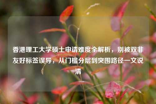 香港理工大学硕士申请难度全解析，别被双非友好标签误导，从门槛分层到突围路径一文说清