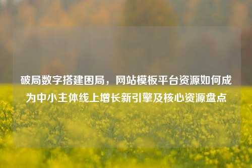 破局数字搭建困局，网站模板平台资源如何成为中小主体线上增长新引擎及核心资源盘点