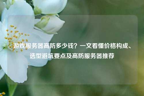游戏服务器高防多少钱？一文看懂价格构成、选型避坑要点及高防服务器推荐