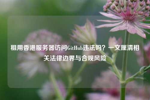 租用香港服务器访问GitHub违法吗?一文厘清相关法律边界与合规风险