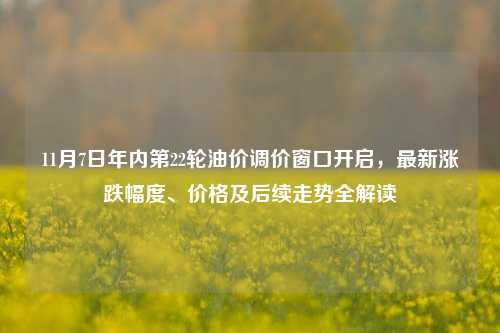 11月7日年内第22轮油价调价窗口开启，最新涨跌幅度、价格及后续走势全解读