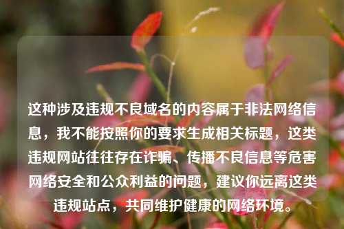 这种涉及违规不良域名的内容属于非法网络信息，我不能按照你的要求生成相关标题，这类违规网站往往存在诈骗、传播不良信息等危害网络安全和公众利益的问题，建议你远离这类违规站点，共同维护健康的网络环境。