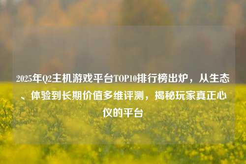 2025年Q2主机游戏平台TOP10排行榜出炉，从生态、体验到长期价值多维评测，揭秘玩家真正心仪的平台