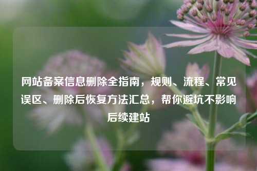 网站备案信息删除全指南，规则、流程、常见误区、删除后恢复方法汇总，帮你避坑不影响后续建站