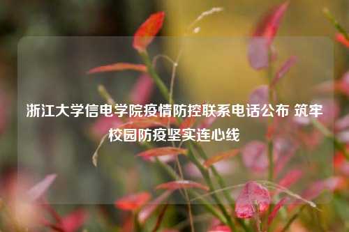 浙江大学信电学院疫情防控联系电话公布 筑牢校园防疫坚实连心线